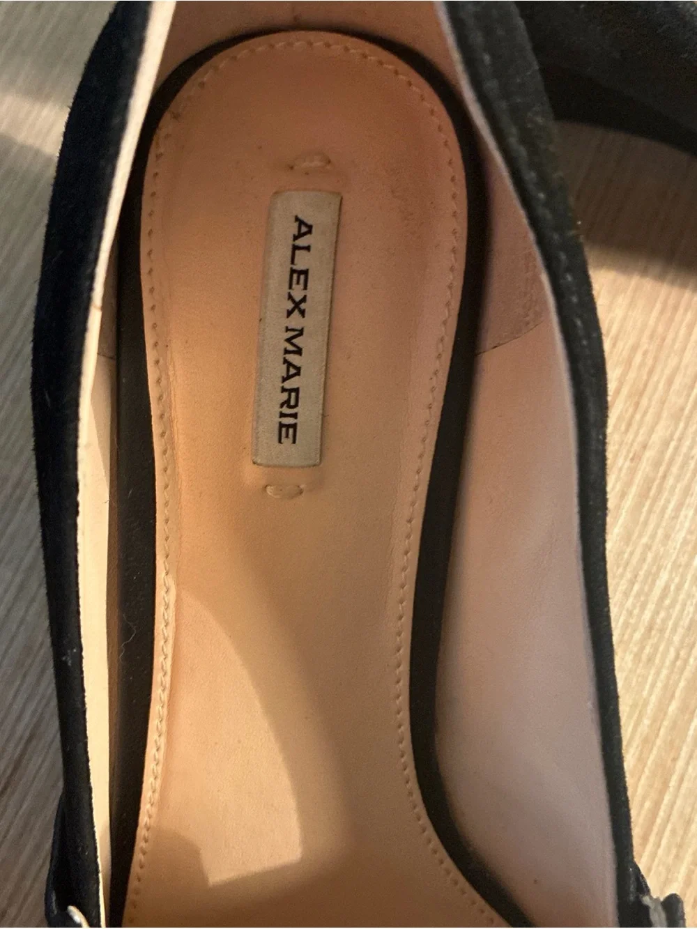 Alex Marie Black wedged Textured Slip-On Flats Sz 8.5